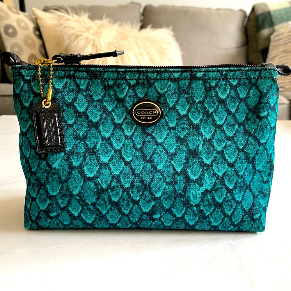 Coach Teal Cosmetic Bag